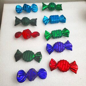 Christmas Wrapped Candy Multicolor Ornaments 4" L  Set of 10